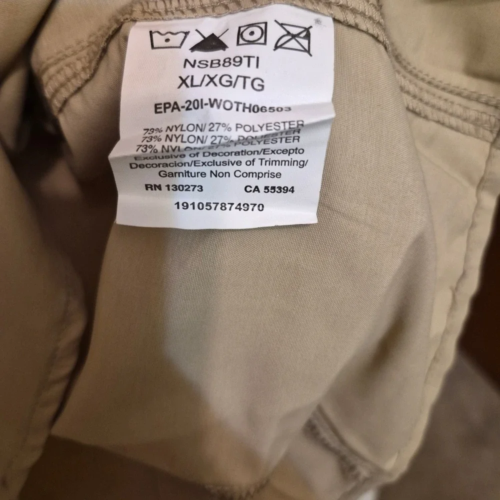 ATG by Wrangler Mens XL Tan All Terrain Gear Utility Hiking Shirt NSB89TI Khaki